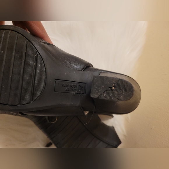 White Mountain Women's Size 6 M With Zip Open Toe Open back Black Sandals Heels - Picture 10 of 16